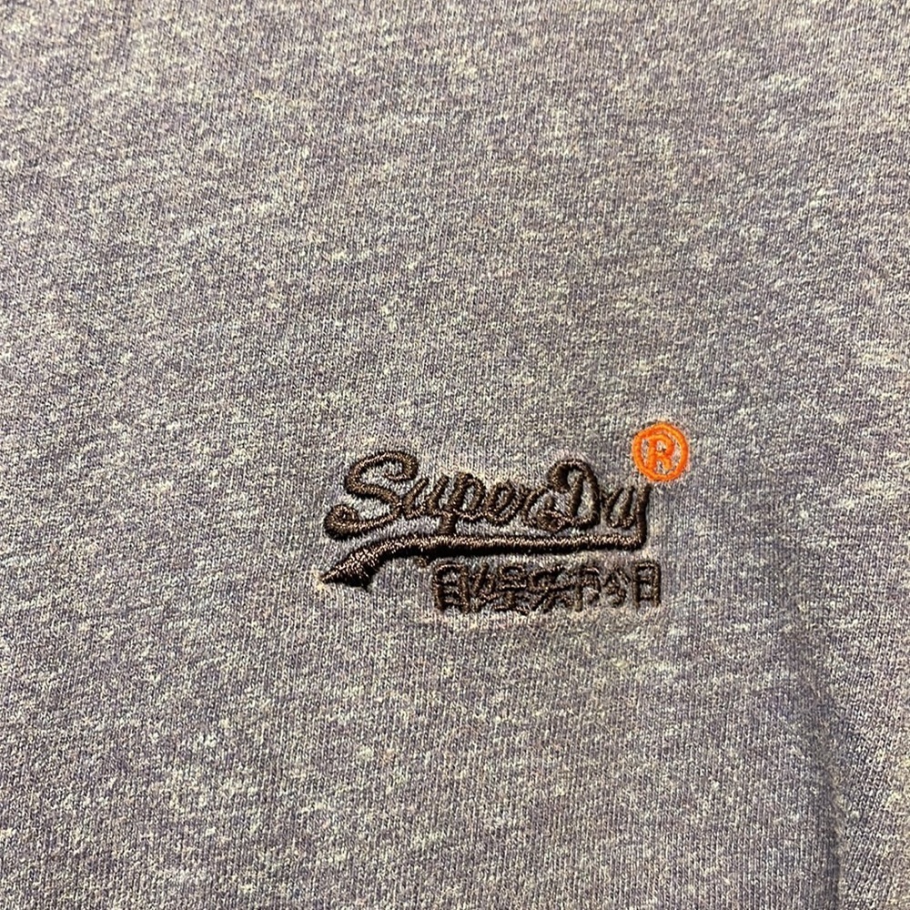 Superdry The Orange Label Tee Blue Shirt Embroider Logo on Chest Size Large EUC - Picture 4 of 6